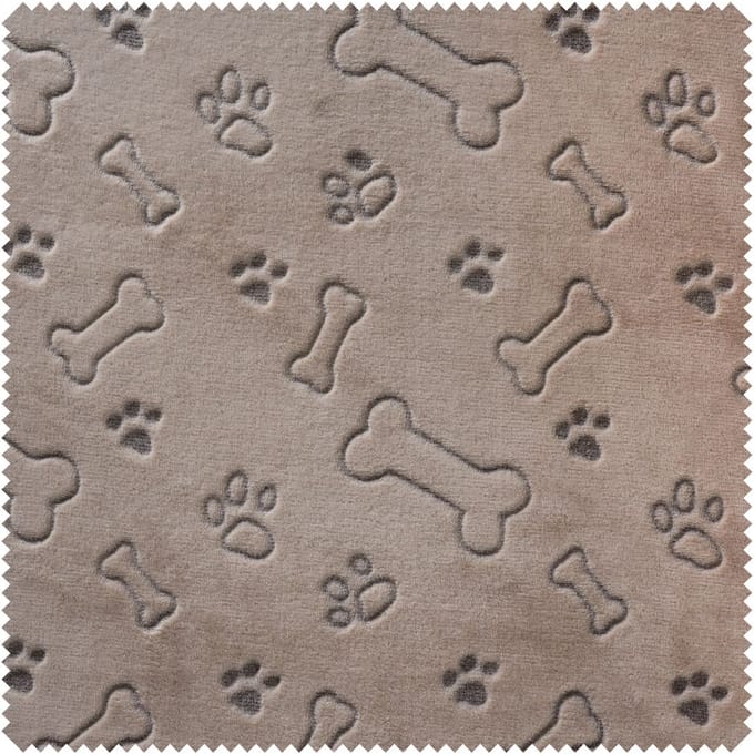 Fleece stof doubleface "Hondenbotten en poten"