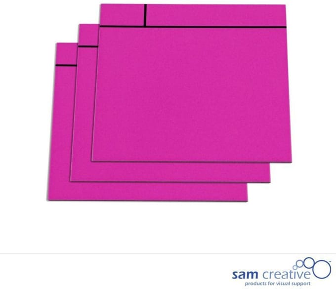 Sam Creative - Whiteboard Magnetische Scrum Notitievellen - 10x10 cm - Roze - 10 stuks - Whiteboard Magneten