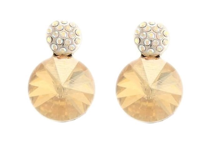 Behave - Dames oorknoppen beige steen - Chic accent - Klassieke look