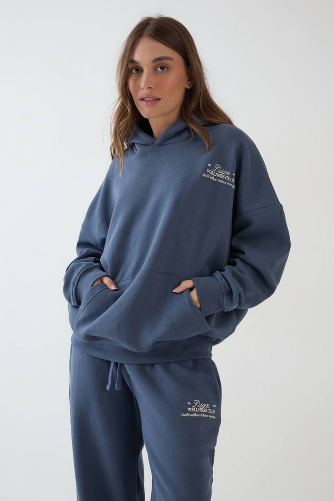 Dames Dsgn Studio Wellness Club Oversized Trainingspak Met Capuchon | Marineblauw | Maat: 3XL