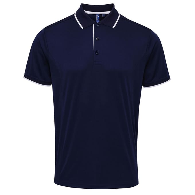Premier Herencontrast Coolchecker Polo Shirt (Marine)