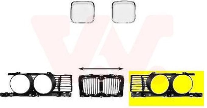 VanWezel 0635511 - Grille calandre gauche pour Bmw 5 e34 de 04/1988 au 11/1995