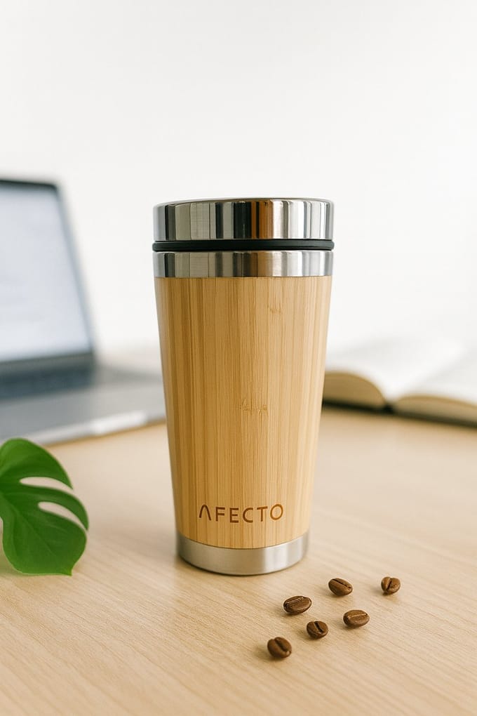 koffie to go beker bamboe | coffee to go | isolerende beker | herbruikbaar | inhoud 450 ml