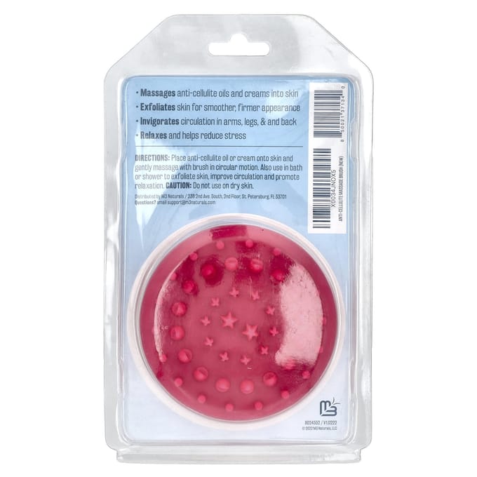 M3 Naturals, Brosse de massage anti-cellulite, 1 brosse en silicone white
