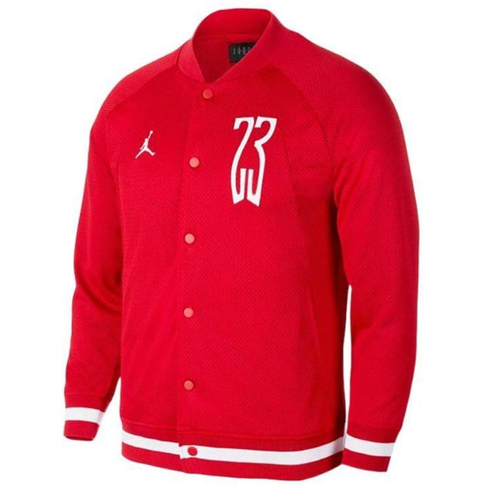 Maillot de baseball en mesh à imprimé logo Jordan pour homme Hauts Rouge AQ0617-687 M red