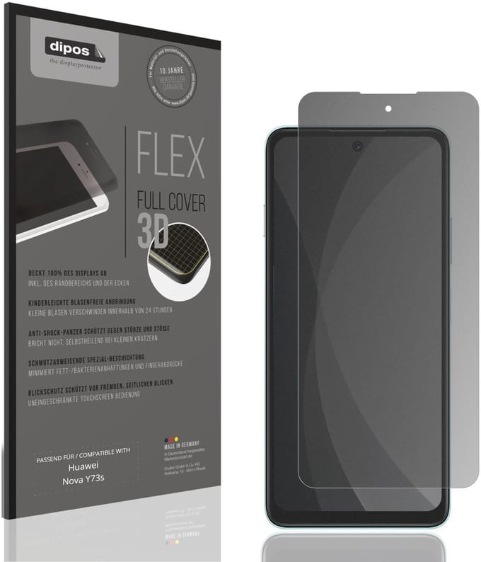 dipos FLEX – Matte Privacy Screenprotector geschikt voor Huawei Nova Y73s | Volledige Schermbescherming | Case-Friendly