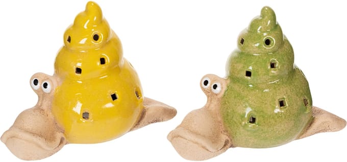 Keramische decoratieve slak met ledverlichting. Leuke tafeldecoratie v