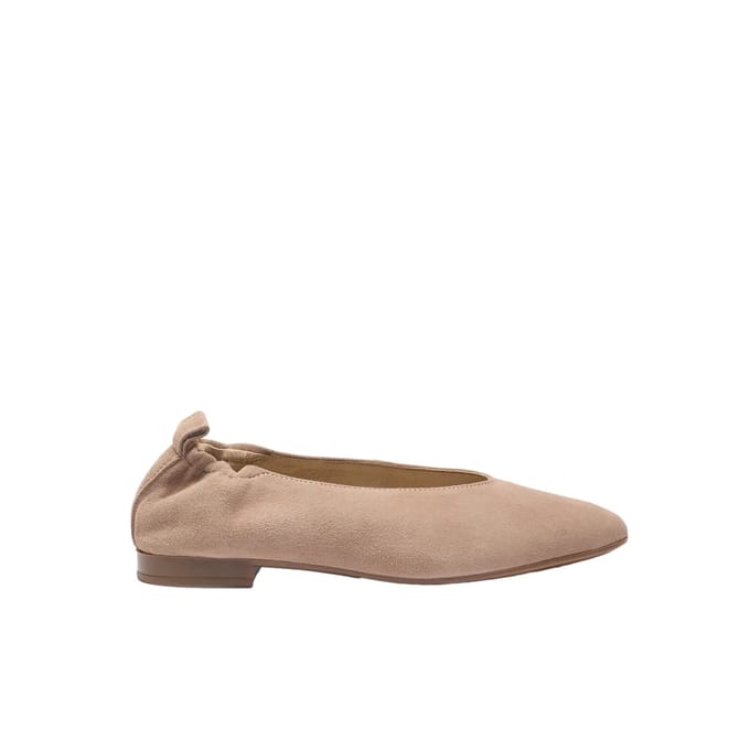 Suède ballerina's met elastieken hak voor dames Ryłko Audrey