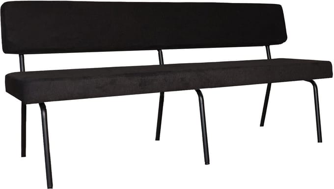 Eetkamerbank 180cm Wendy zwart stof eetbank