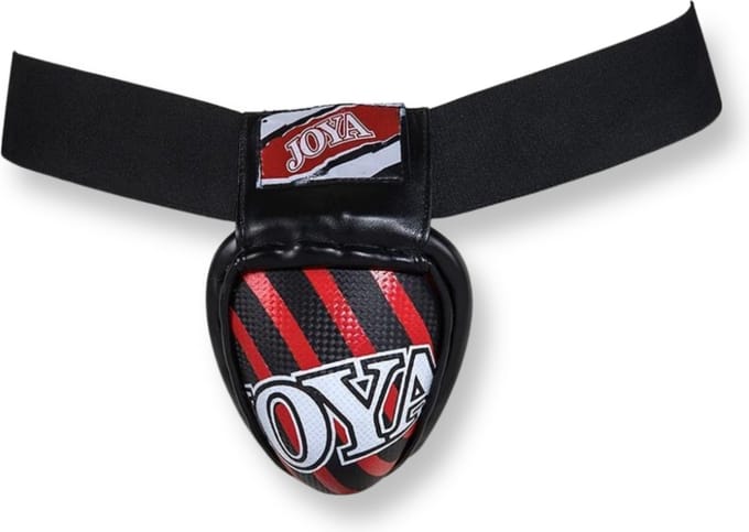 Joya Groin Guard Stalen Tok Kruisbeschermer Zwart Rood - M