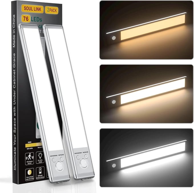 Draaadloos Bewegingssensor Nachtlampje met LED - Oplaadbaar (2 stuks)