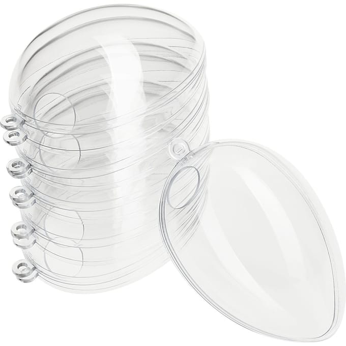 VBS Acryl ei met gat, 6 stuks - 8 cm
