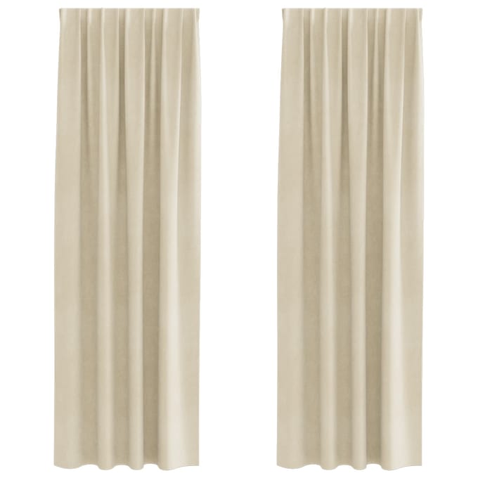vidaXL - Gordijnen - 2 - st - Crèmekleurig - 140 - x - 260 - cm - fluweel
