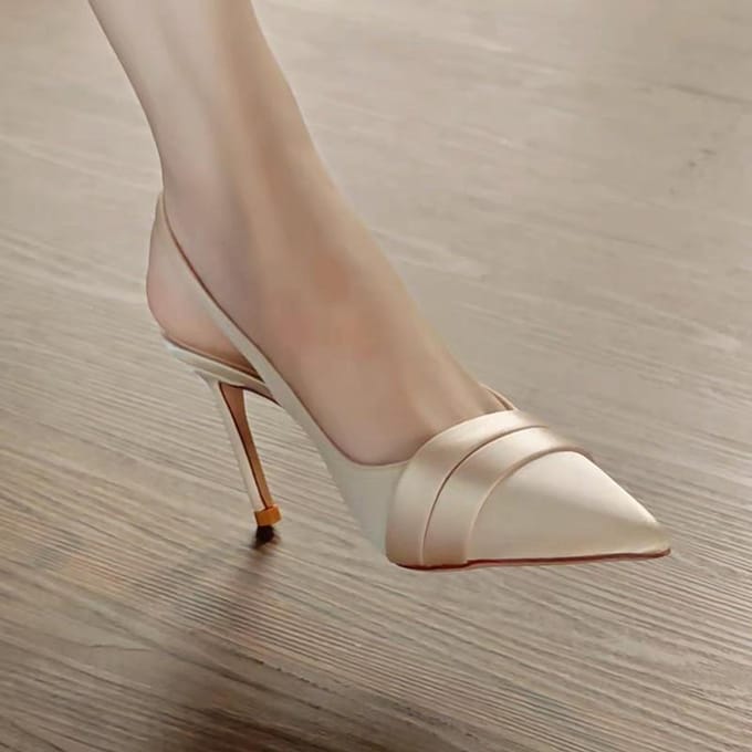 Dameszomer Dames Slingback Sandalen Hoge Hakken Puntige Neus Instapper Mode Dames Formeel Elegant Hoge Hakken 36