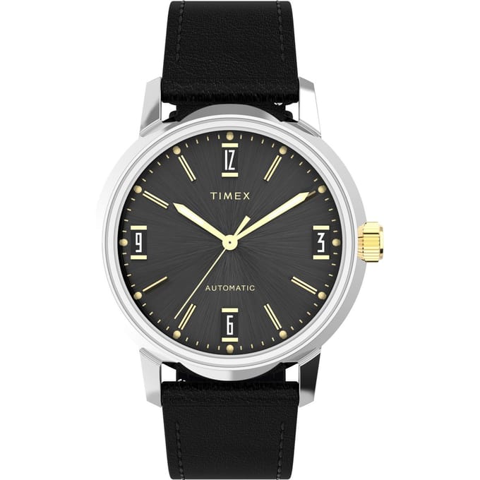 Timex Marlin Automatic TW2W33900 Horloge - Leer - Zwart - Ø 40 mm