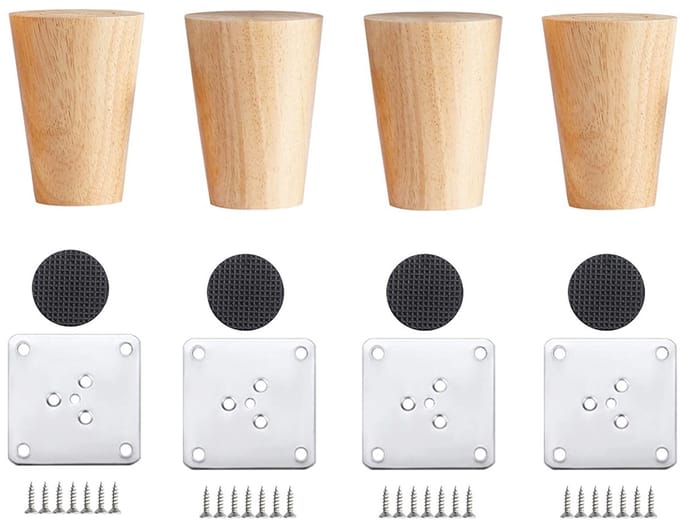 Solidchoice - Set van 4 Houten Meubelpoten - 6 cm