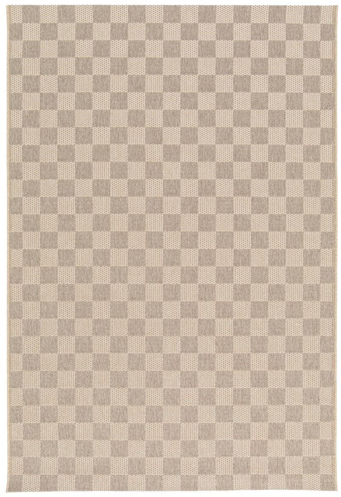 Buitenkleed - Bask Check beige/zandkleur 200x290