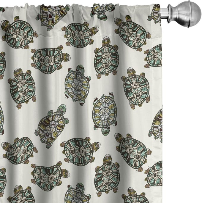ABAKUHAUS Gordijnen – Schildpadpatroon – 2x75x225 cm – microvezel
