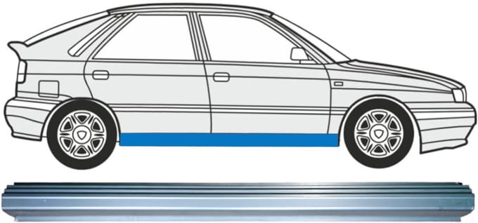 Reparatie dorpel voor Lancia Delta 1993-1999 / Links = Rechts (symmetrisch)