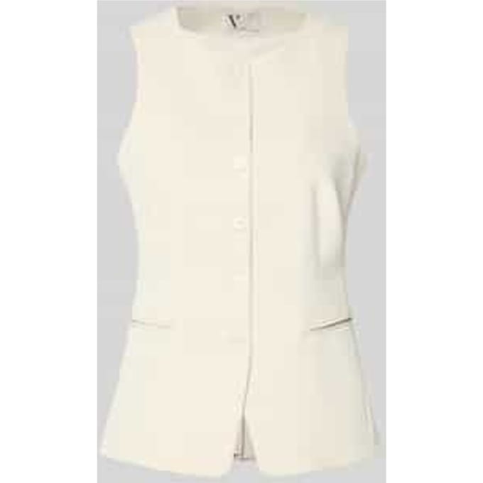 Bodywarmer met ronde hals en paspelzakken