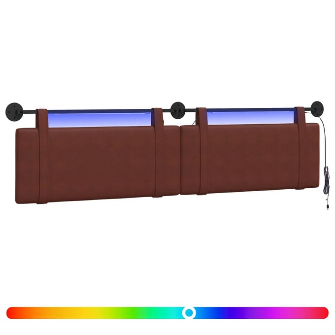 vidaXL - Hangend - hoofdbord - Glanzend - Bruin - Antiek - PU