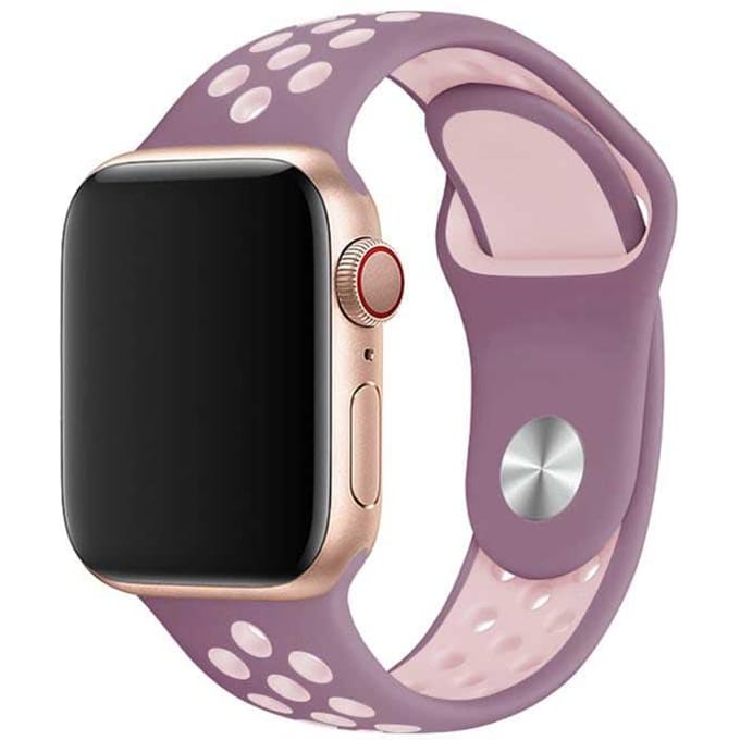 2+2 | Apple Watch Bandje Fusion - Dubbel - Siliconen - Violet Roze