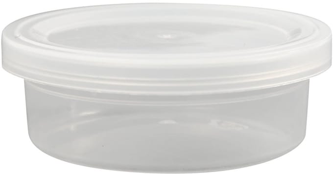 Plastic potje met deksel, H: 24 mm, d 68 mm, 45 ml, 20 stuk/ 1 doos