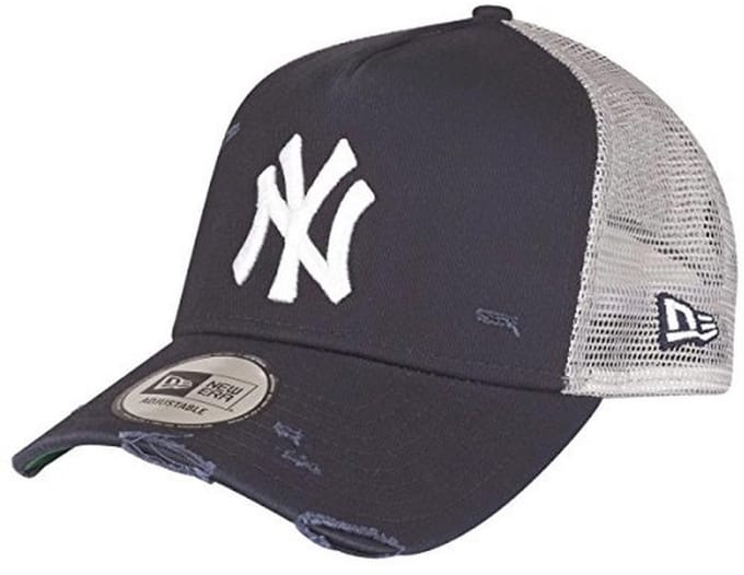 New Era New York Yankees Navy MLB Distressed A-Frame Verstelbare Trucker Cap - One Size