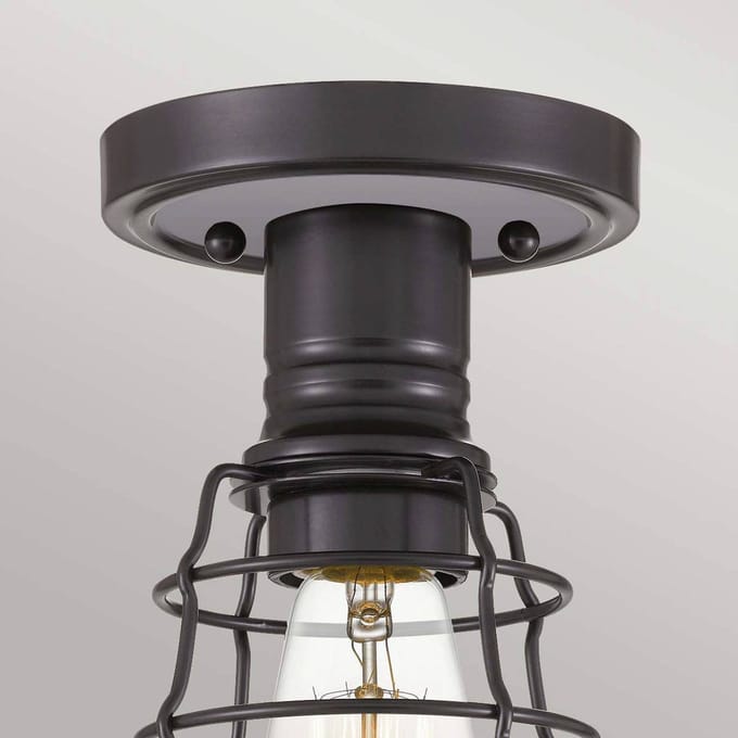 Quoizel LED Plafondlamp Mixon | 1X E27 Max 60W | Dimbaar | Palladian Bronze