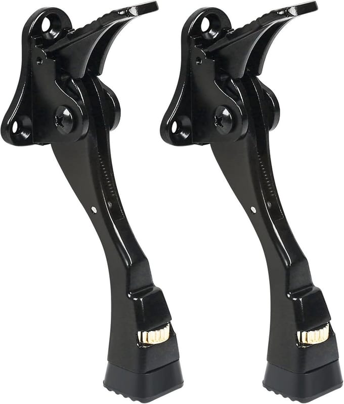 2 Stuks Heavy Duty Kickdown Deurstopper Verstelbaar Metalen Deurstandaard Zwart