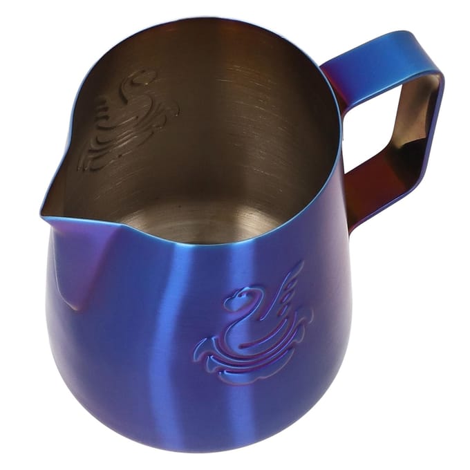 Melkopschuimbeker 380ml Voedselkwaliteit Roestvrij Staal Adelaarsuitloop Multifunctionele Melkopschuimbeker L blauw