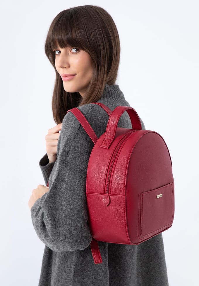 Wittchen Eco-leer Rugzak - Rood - Klein - Zonder Versierselen