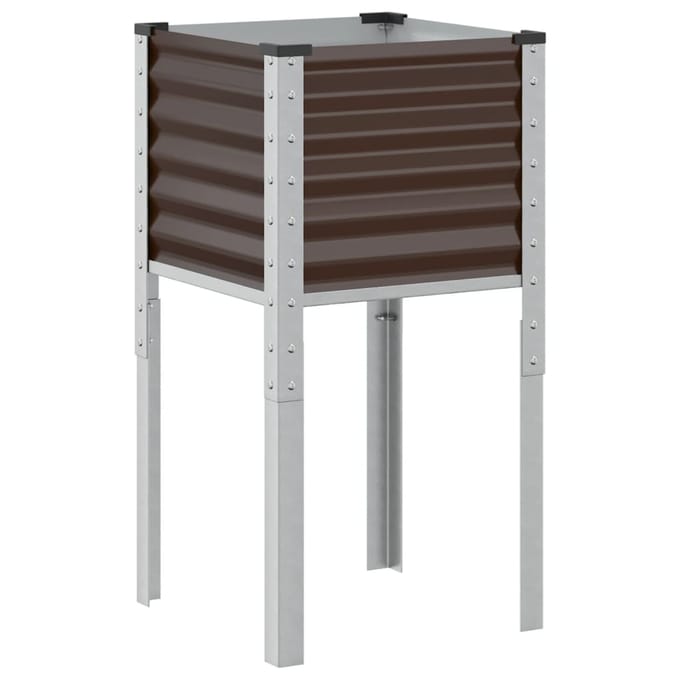 vidaXL - Plantenbak - Bruin - 45x45x88 - cm - Staal