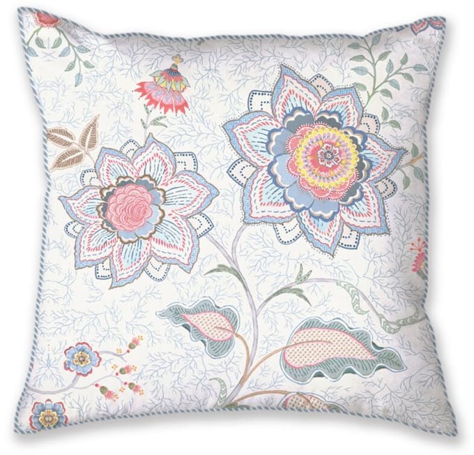 Pip Studio Mumbai Morning Square Cushion Sierkussen - 53 x 53 cm cm - Licht blauw
