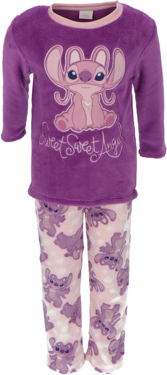 Lilo & Stitch Coral-Fleece Pyjama - Maat 98/104 - Paars - Kind