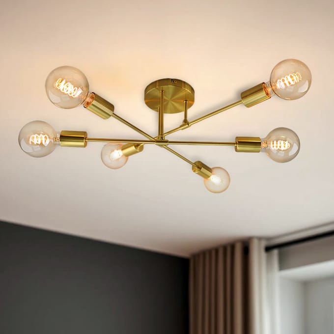 Olucia - AMOS - Plafondlamp - Goud - Vorm: Rond