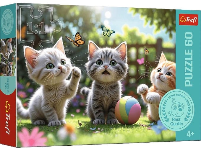 PUZZEL 60 Drie katjes 17412 - PUZZLE 60 Trzy kociaki 17412