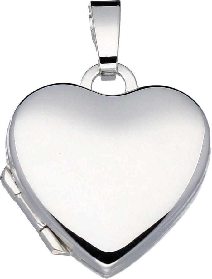 Glow medaillon - zilver - 20 x 19 mm - hart - glad