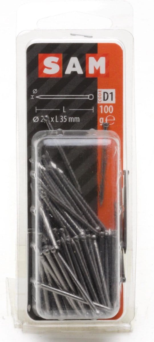 SAM Nagel platte kop Staal onbehandeld 2,0x35mm 100 stuks