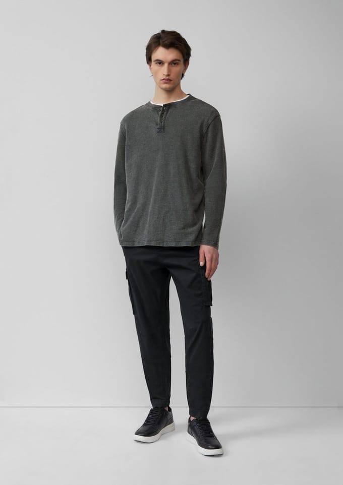 Stretch Katoenen Serge Cargo Pant   QS