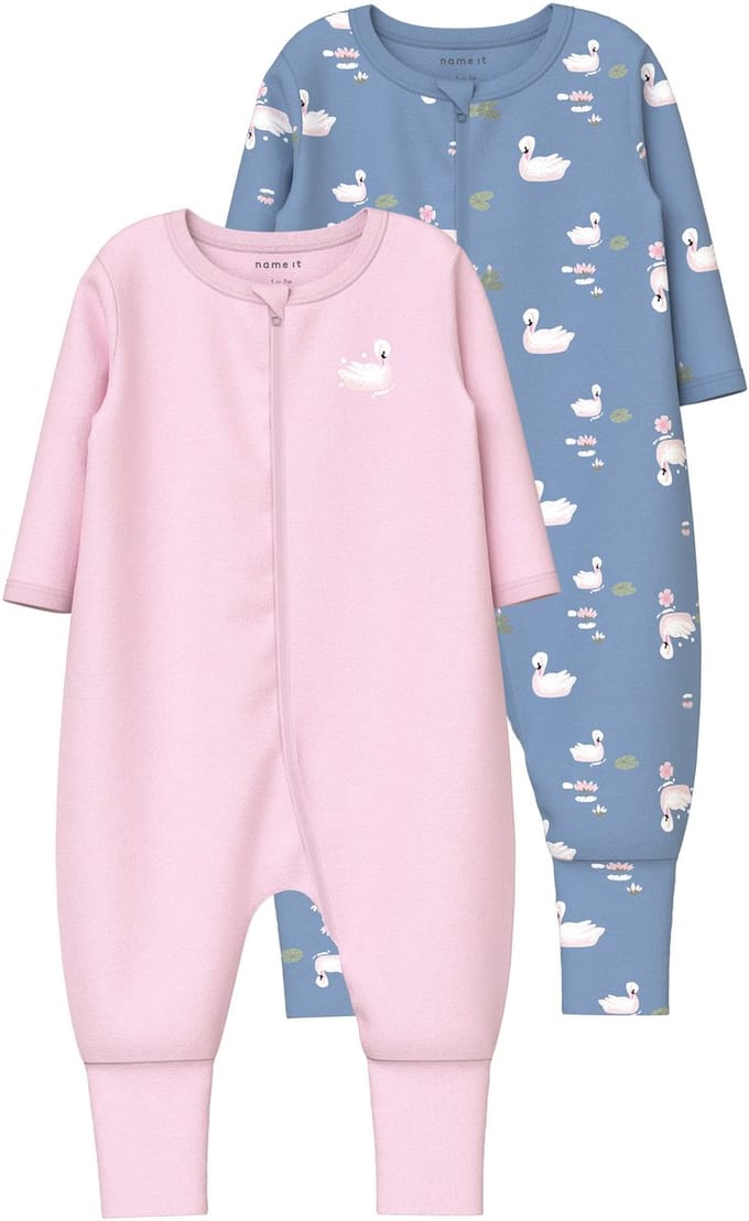NAME IT - NBFNIGHTSUIT 2P ZIP FF SWAN NOOS - Baby - Pyjamas