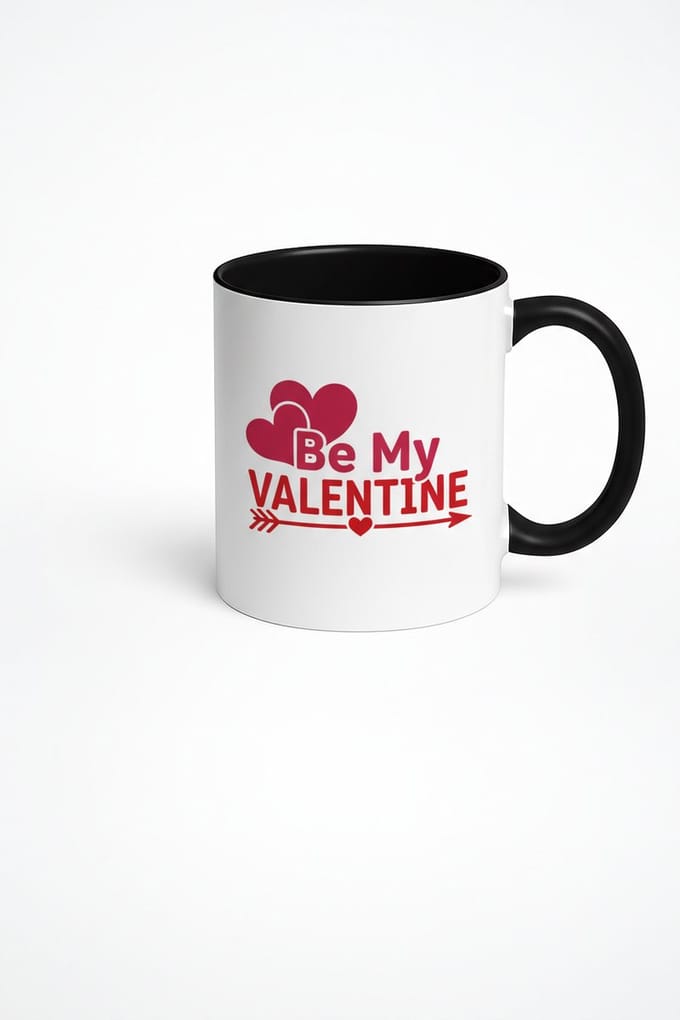 Valentijn Mok 'Be My Valentine' - Romantisch Cadeau met Hartjes & Pijl Design