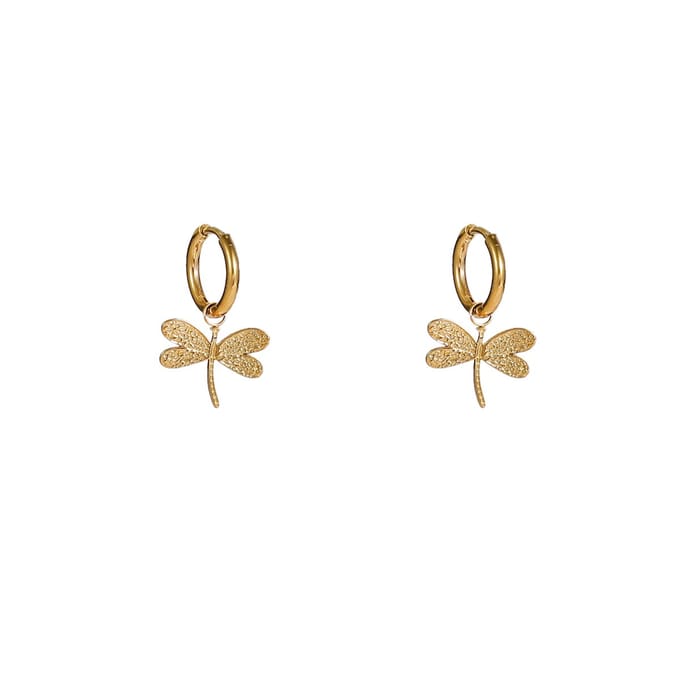 Go Dutch Label Oorhangers Dragonfly Hoop Goud