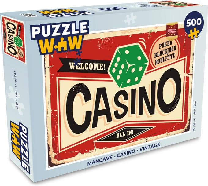 Puzzel Mancave - Casino - Vintage - Legpuzzel - Puzzel 500 stukjes