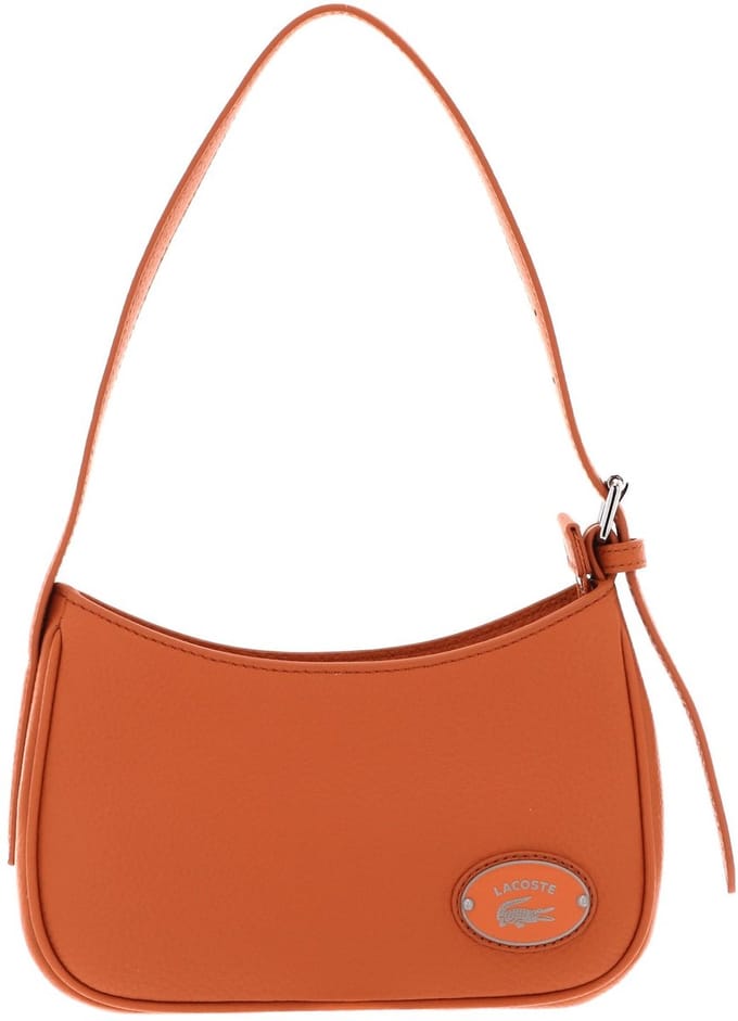 LACOSTE Leren Schoudertas Origin Croc Shoulder Bag Poterie Abrikoos