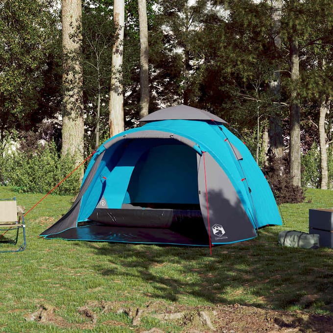 vidaXL - Koepeltent - 3-persoons - snelontgrendeling - blauw