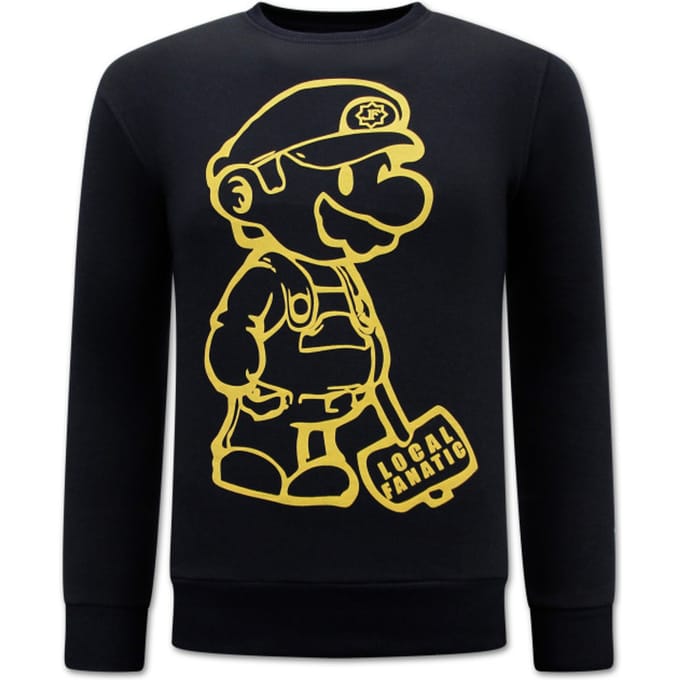 Cartoon Design Heren Sweater - Zwart
