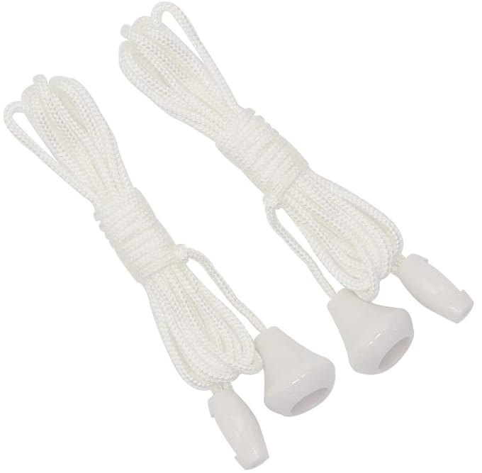 Dailygoods - 2 Stuks Nylon Trekkoord voor Plafondschakelaar 1,5 Meter