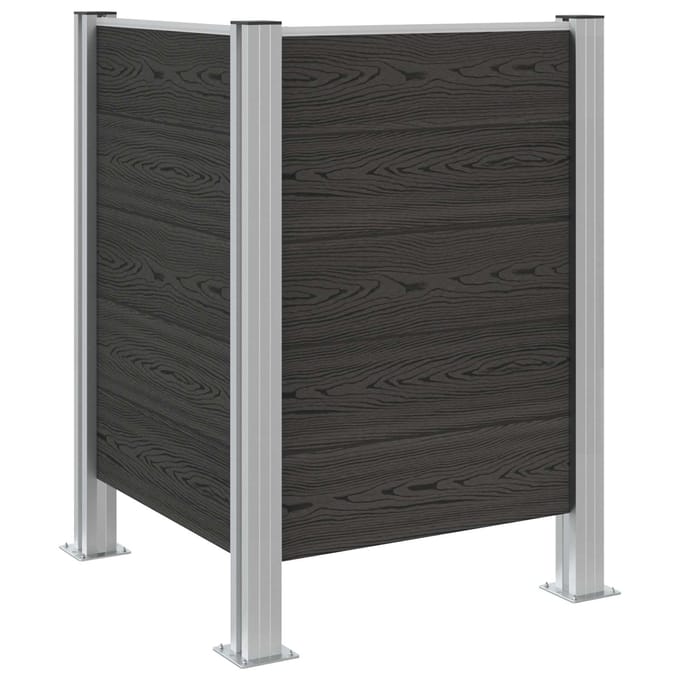 vidaXL - Afvalbak - Schutting - Grijs - 85 - x - 85 - x - 115 - cm - Aluminium - en - WPC