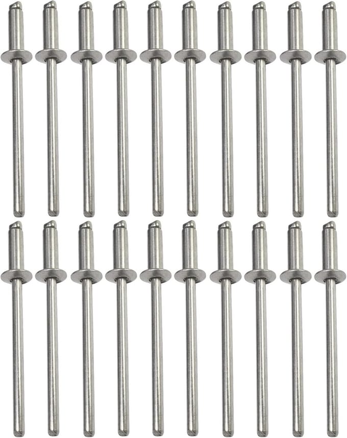 Set van 20 RVS Blindklinknagels Platte Kop - Standaard Popnagels Ø 3,2 x 10 mm
